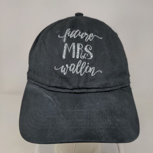 Future Mrs. Wallin Strapback Hat Black One Size Adjustable 6 Panel Big X - Picture 2 of 8